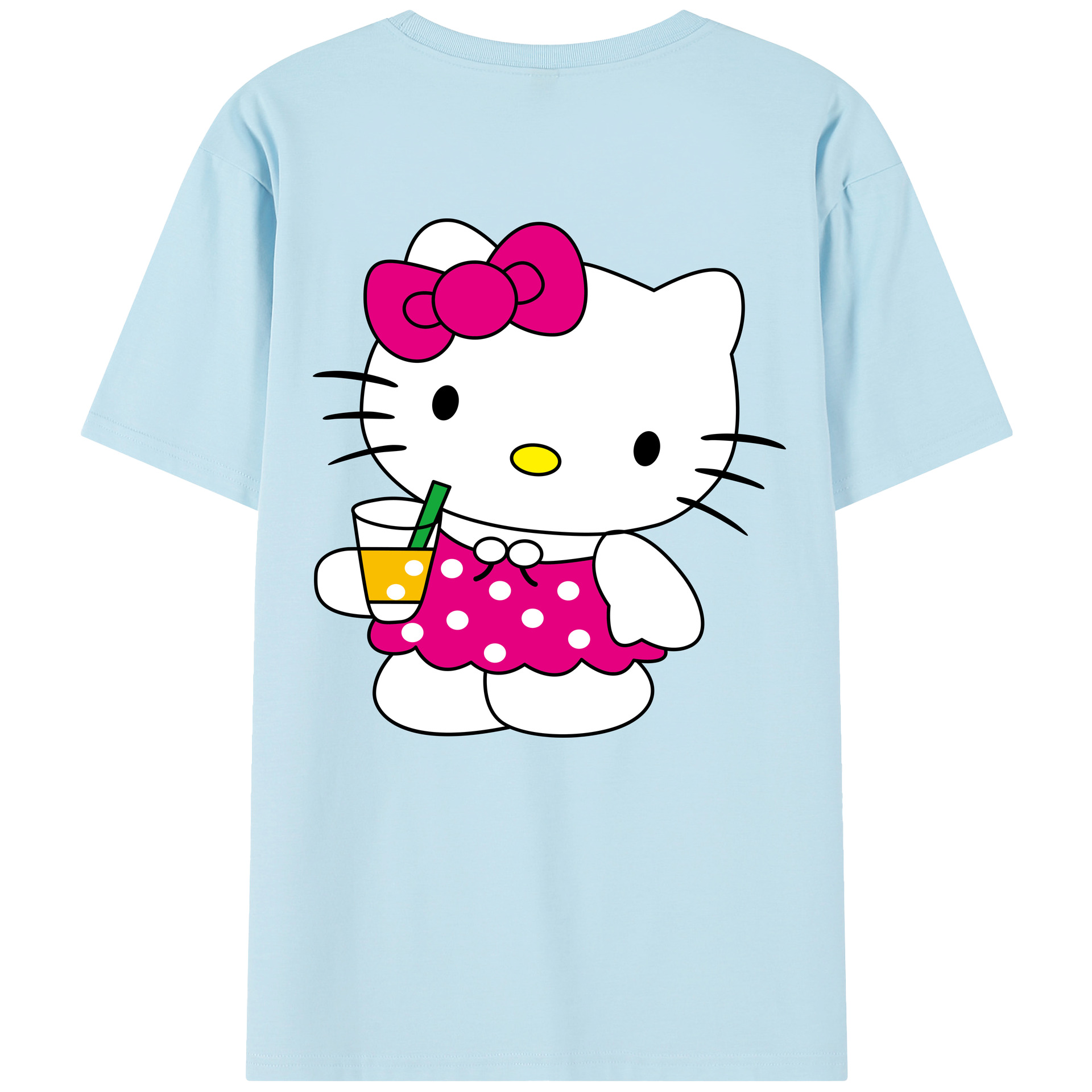 （画像用） Hello Kitty ハローキティ 綿100％半袖Tシャツ（背面プリント）